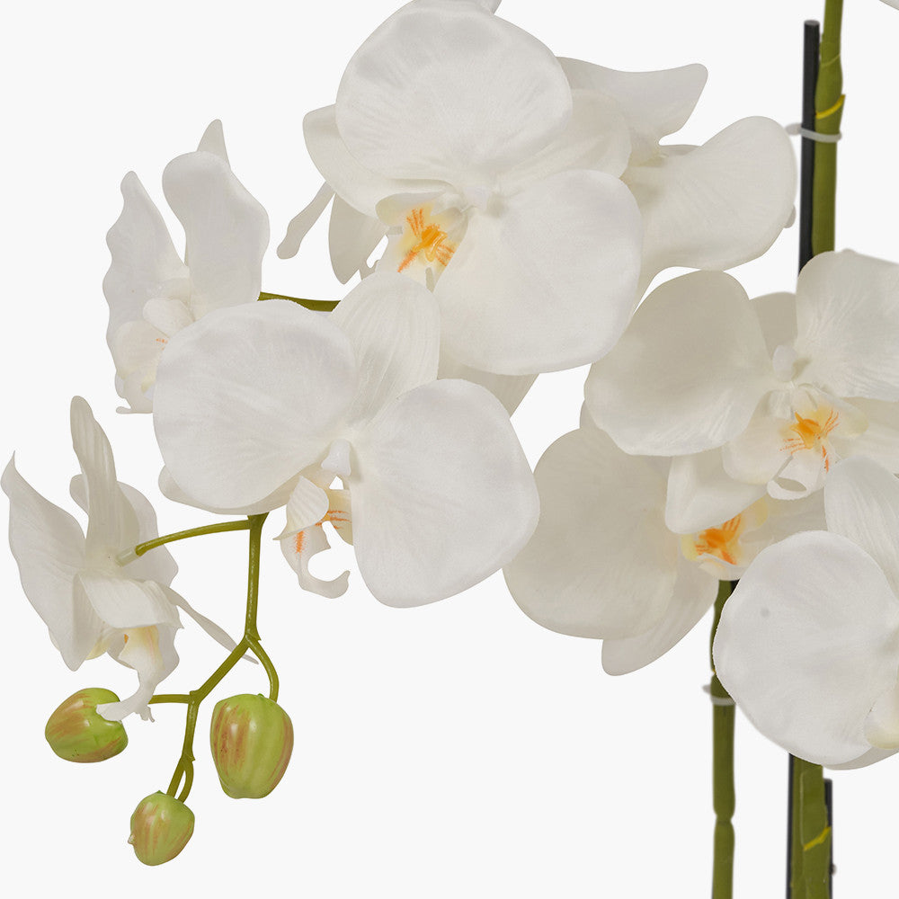 Artificial White Orchid in Pot | Medium
